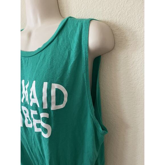 Dirty Laundry Green Mermaid Vibe Sleeveless Low Armhole Women's Side Tie Top XL - Picture 4 of 5